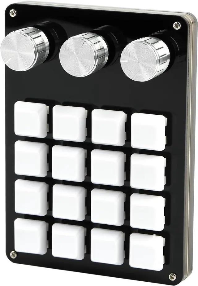 Alt view image 3 of 7 - Azxcvbnm - 12 keys RGB keyboard, 2 buttons, portable keyboard with programmable buttons, 16 keys, 3 buttons, gaming editing efficiency