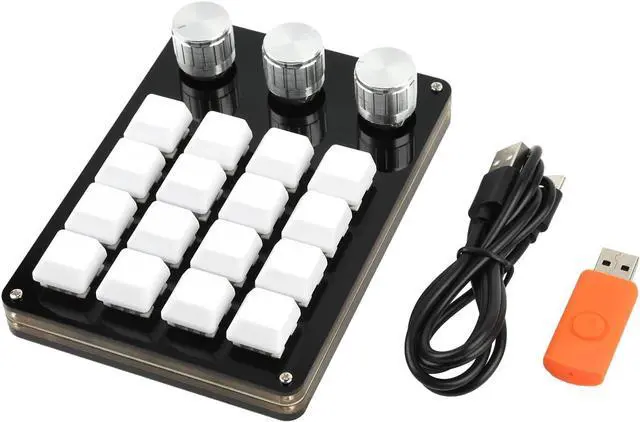 Main image of Azxcvbnm - 12 keys RGB keyboard, 2 buttons, portable keyboard with programmable buttons, 16 keys, 3 buttons, gaming editing efficiency