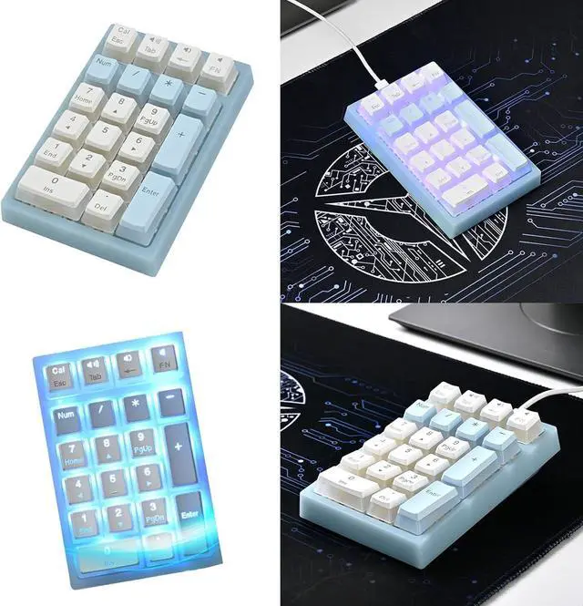 Alt view image 2 of 7 - baojielai Mechanical Numeric Keypad Hot-Swap Switches Corded Gaming Keypad LED Backlit Keycap Numpad Portable Keypad Extended Layo
