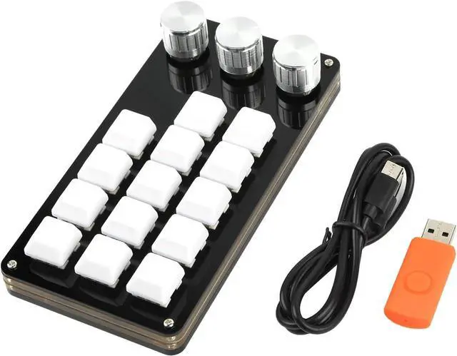 Main image of 14 Keys Keyboard Macropad with 3 Knob Programming Keypad for Gaming Video Editing and Programmable Keypad
