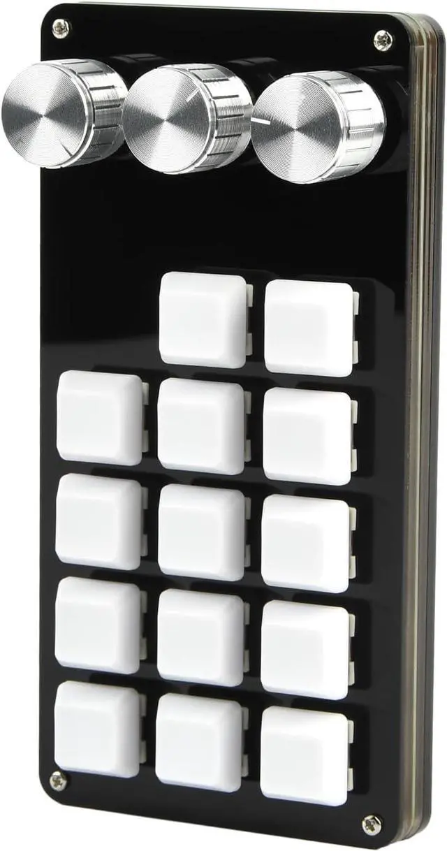 Alt view image 3 of 7 - 14 Keys Keyboard Macropad with 3 Knob Programming Keypad for Gaming Video Editing and Programmable Keypad