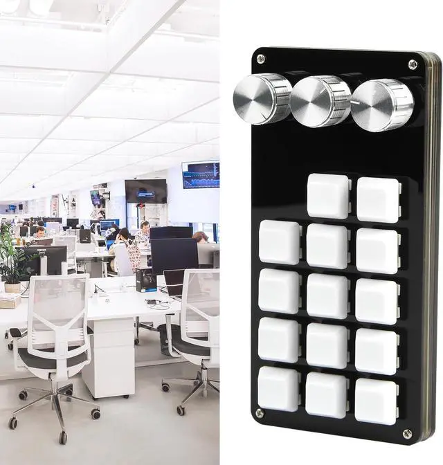 Alt view image 5 of 7 - baojielai 14 Keys Programmable Keyboard USB Mechanical Gaming Keyboard,One-Hand Macropad Keyboard 3 Knobs for Editing Gaming