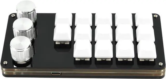 Alt view image 5 of 7 - 14 Keys Keyboard Macropad with 3 Knob Programming Keypad for Gaming Video Editing and Programmable Keypad