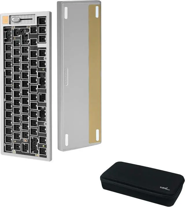Main image of Mechanical Gaming Keyboard 65% Set,High-end Custom Design Keyboard kit with Brass Weight, Carrying Keyboard Case,Arrange Your Own Unique Keyboards,Silver