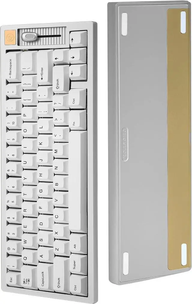 Alt view image 2 of 3 - Mechanical Gaming Keyboard 65% Set,High-end Custom Design Keyboard kit with Brass Weight, Carrying Keyboard Case,Arrange Your Own Unique Keyboards,Silver
