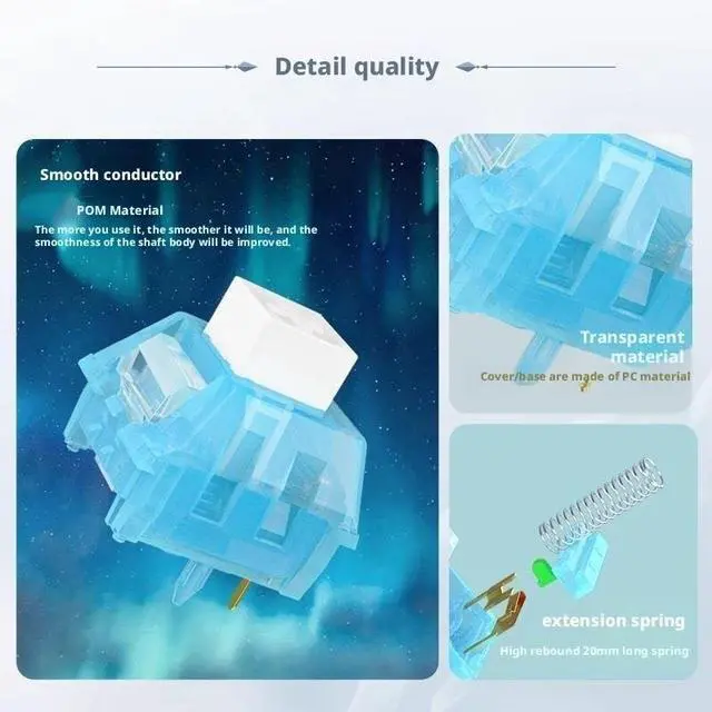 Alt view image 2 of 5 - Tactile Mechanical Switch  35±10gf Operating Force, 3.3mm Travel, PA12 Stem, 50M Clicks(90PCS)