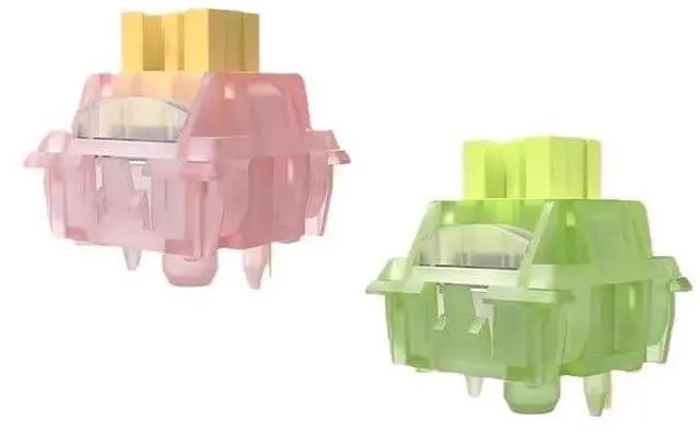 Alt view image 2 of 5 - Lime Tactile Silent Switch V2-35gf 5-Pin MX Compatible Keyboard Switches, Quiet Tactile Bump, Extended Spring, 50M Lifespan, for Gaming & Office Use(Pink,90PCS)