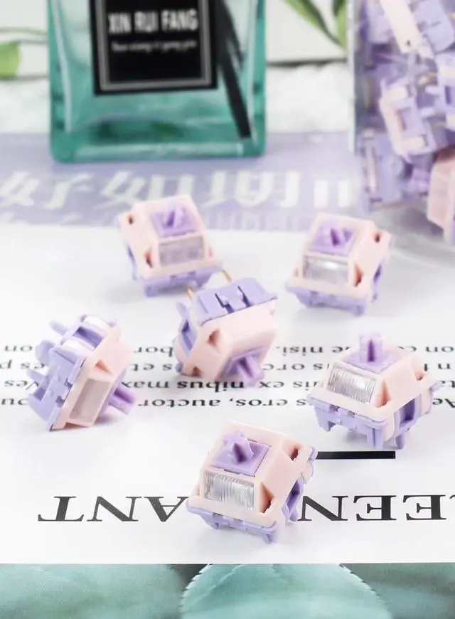 Alt view image 5 of 5 - Princess Linear Switch V3  28~53gf Trigger Options, 5-Pin RGB Mechanical Switch 2.0mm Pre-Travel, 3.6mm Total, Soft Light Guide, Silent Linear Typing(28g,90PCS)