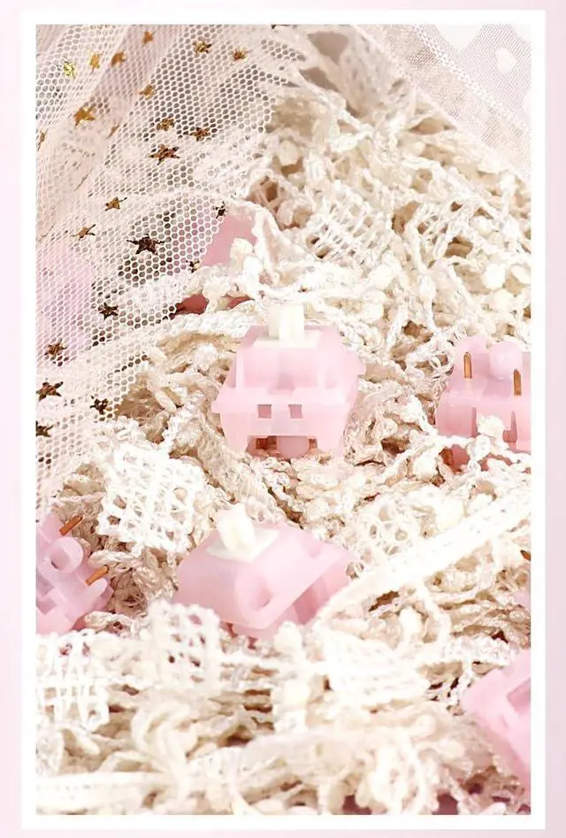 Alt view image 5 of 5 - Linear Mechanical Switches Pink - 5 Pin Quiet Keyboard Switches, 32g Actuation, 40g Bottom-Out, 2.0mm Travel for Custom Mechanical Gaming Keyboard DIY(90PCS)