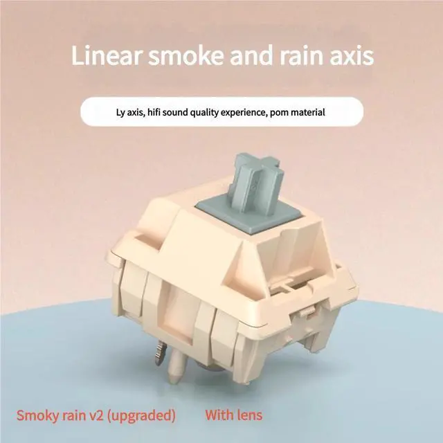 Alt view image 5 of 5 - Smoke Rain Linear Mechanical Switch - 5-Pin Silent Keyboard Switches, POM Stem & Housing, 40±10gf Actuation, 3.4mm Travel, for Custom Hot-Swappable Keyboards(70PCS)