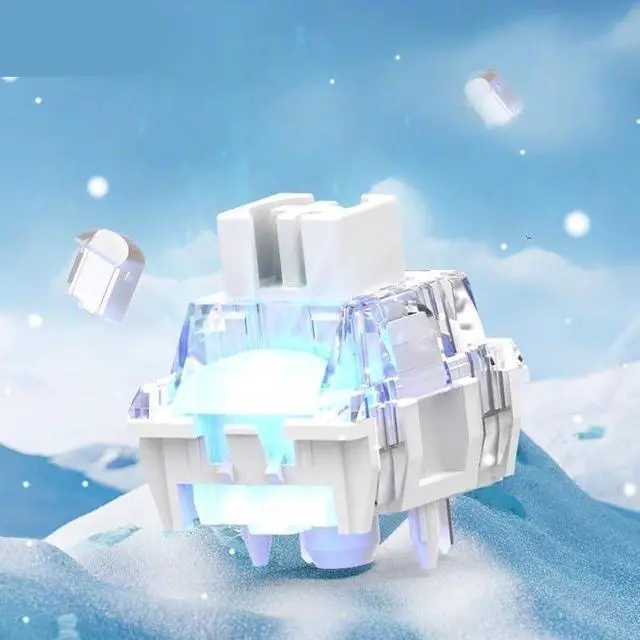 Alt view image 2 of 6 - Frost Clear Linear Switch  42gf Actuation Force, 3.6mm Travel, Transparent 3-Pin Switch for Mechanical Keyboards(30PCS)