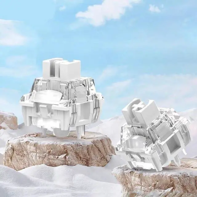 Alt view image 3 of 6 - Frost Clear Linear Switch  42gf Actuation Force, 3.6mm Travel, Transparent 3-Pin Switch for Mechanical Keyboards(30PCS)