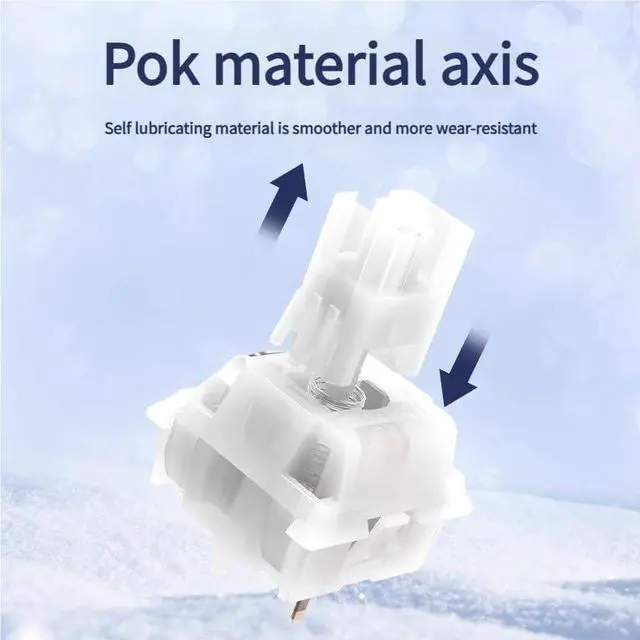 Alt view image 5 of 5 - Linear Frost Mechanical Switch  45±10gf Force, 3.3mm Travel, 5-Pin PCB Mount  POM Stem, Smooth Linear Key Switch for Custom Keyboard Builds(90PCS)