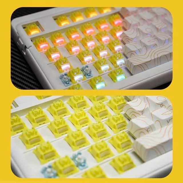 Alt view image 2 of 4 - Yellow Tactile Mechanical Switch  Pre-Travel Drop Design, 35gf Actuation, PA12 Core, 3.3mm Travel, MX-Compatible(110PCS)