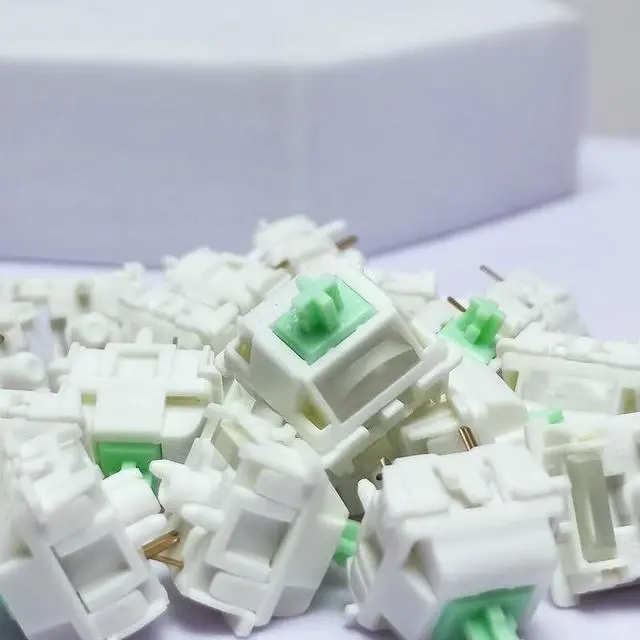 Alt view image 3 of 4 - Green Linear Mechanical Switch  POM Stem & Housing, 48gf Actuation, 5-Pin MX-Compatible, 4.0mm Travel for Custom Keyboards(110PCS)