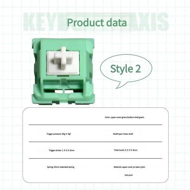 Alt view image 3 of 6 - 3-Pin Linear Mechanical Switch | 45gf Actuation | 3.5mm Travel | Smooth Typing Switch | POM Stem, PC Top | for Custom Mechanical Keyboards(B,110PCS)