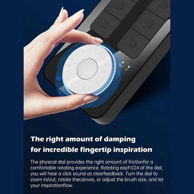 Alt view image 5 of 7 - Diydeg BOSTO Quick Keys Shortcut Keyboard, 8 Keys and Dial Digital Drawing Tablet Shortcut Keypad with 2.4G WiFi USB C Connection for Digital Drawing Video Editing Photo Retouching