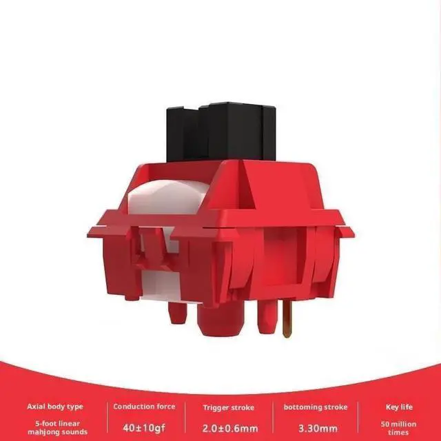Alt view image 2 of 5 - Linear Mechanical Switch with 40±10gf Force, 3.3mm Travel, 5-Pin Mount, 50M Lifespan, Quiet Smooth Keystroke for DIY Keyboards(90PCS)