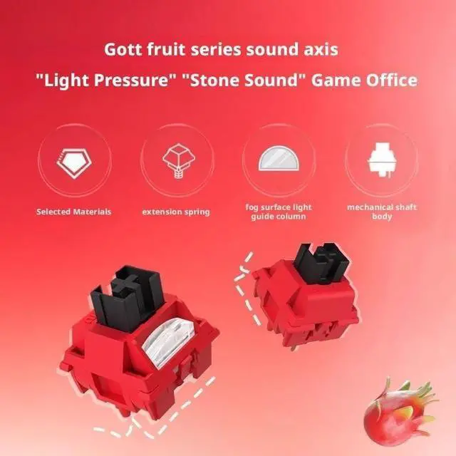 Alt view image 5 of 5 - Linear Mechanical Switch with 40±10gf Force, 3.3mm Travel, 5-Pin Mount, 50M Lifespan, Quiet Smooth Keystroke for DIY Keyboards(90PCS)