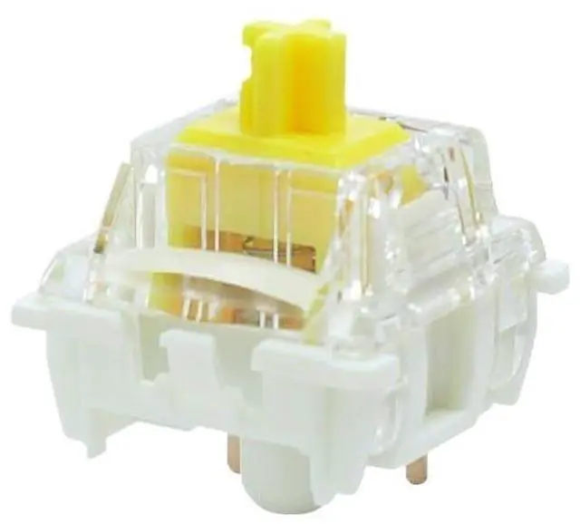 Main image of Linear Mechanical Keyboard Switches, Transparent Housing with Yellow Stem, 3-Pin/5-Pin Hot-Swap Compatible Silent Switches(90pcs)