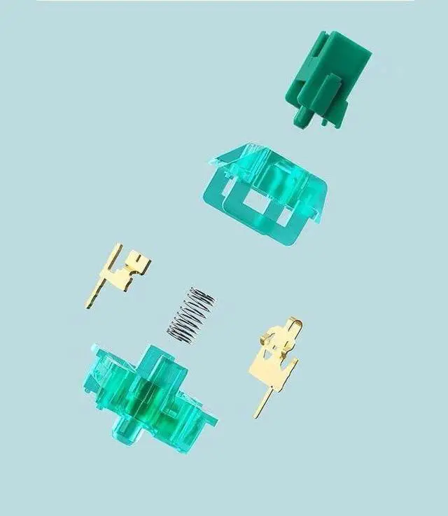 Alt view image 4 of 4 - Emerald Linear Mechanical Switch, 3-Pin, 40±10gf Force, 3.3mm Travel, Long Spring Design for Mechanical Keyboards(90PCS)
