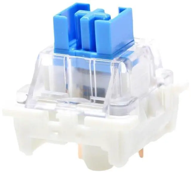 Main image of Linear Mechanical Keyboard Switches, Transparent Top with Gold Contacts, Silent Smooth 3-Pin Hot-Swap Compatible Switches(A,90PCS)