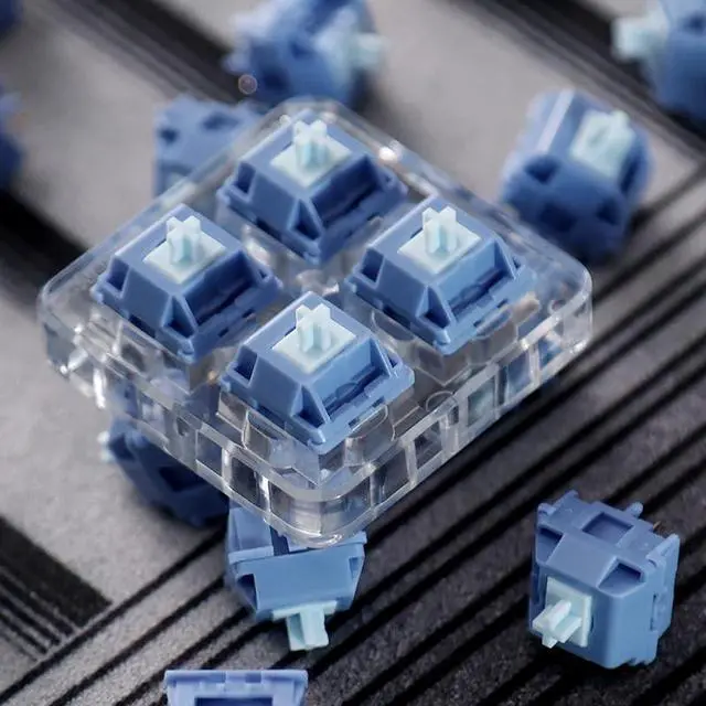 Alt view image 2 of 5 - Linear Mechanical Keyboard Switch - POM Stem, PA12 Housing, 22mm Spring, 5-Pin Design, Smooth Travel and Durable Build for DIY Keyboards(45g,110PCS)