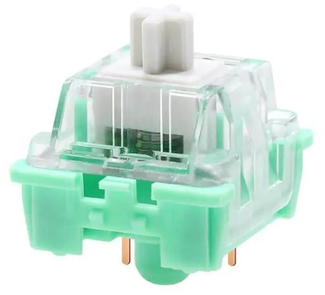 Main image of Linear Mechanical Keyboard Switch 45gf Actuation Force, 5-Pin MX-Compatible, Transparent Top Green Base, for Typing & Gaming(53g,70PCS)