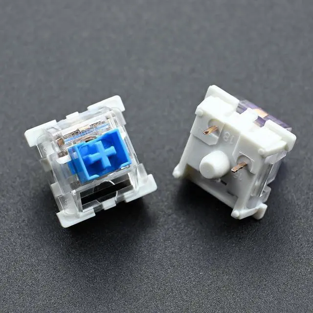 Alt view image 2 of 5 - Linear Mechanical Keyboard Switches, Transparent Top with Gold Contacts, Silent Smooth 3-Pin Hot-Swap Compatible Switches(A,90PCS)