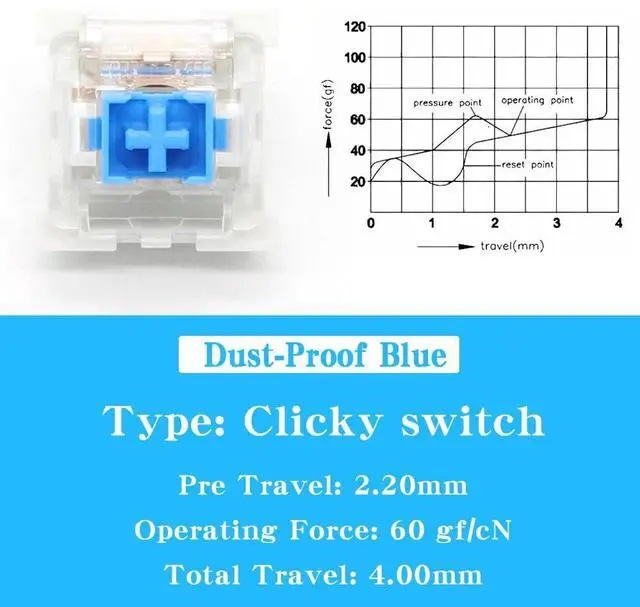 Alt view image 3 of 5 - Linear Mechanical Keyboard Switches, Transparent Top with Gold Contacts, Silent Smooth 3-Pin Hot-Swap Compatible Switches(A,90PCS)
