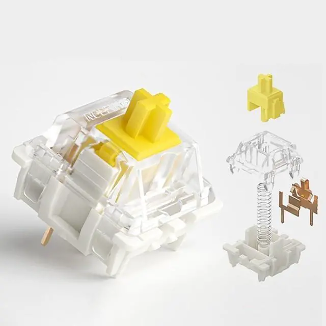 Alt view image 2 of 4 - Linear Mechanical Keyboard Switches, Transparent 3-Pin Design with 28g/38g/42g Trigger Options, 4.0mm Travel, Smooth Typing Feel(42G,70PCS)