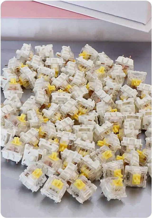 Alt view image 4 of 4 - Linear Mechanical Keyboard Switches, Transparent 3-Pin Design with 28g/38g/42g Trigger Options, 4.0mm Travel, Smooth Typing Feel(42G,70PCS)