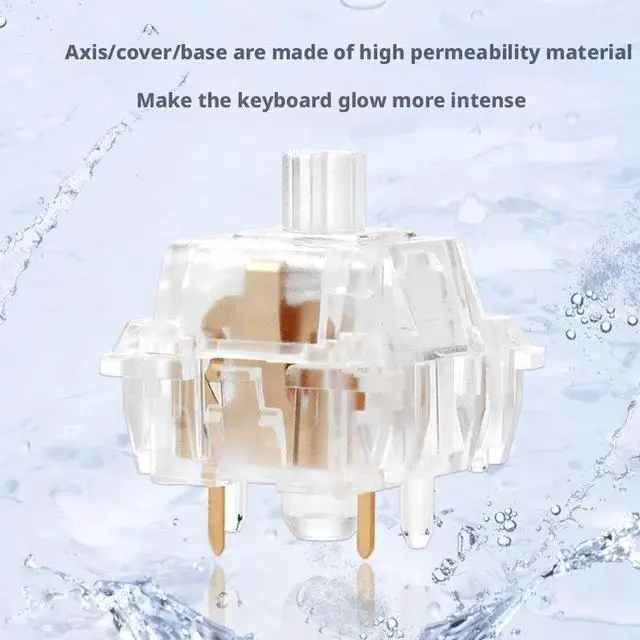 Alt view image 3 of 5 - Transparent 5-Pin Linear Switch  37/55/62gf Force, 20mm Spring, High Clear PC Housing(55G,110PCS)