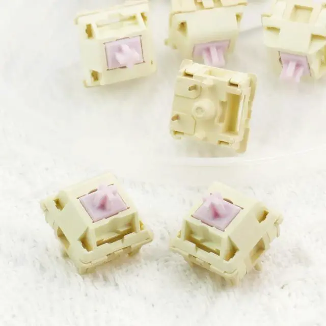 Alt view image 3 of 5 - Linear Mechanical Keyboard Switches, 5-Pin Design with 28/37/45gf Actuation Force, 20mm Extended Spring, Smooth Travel Typing Feel(45G,70PCS)