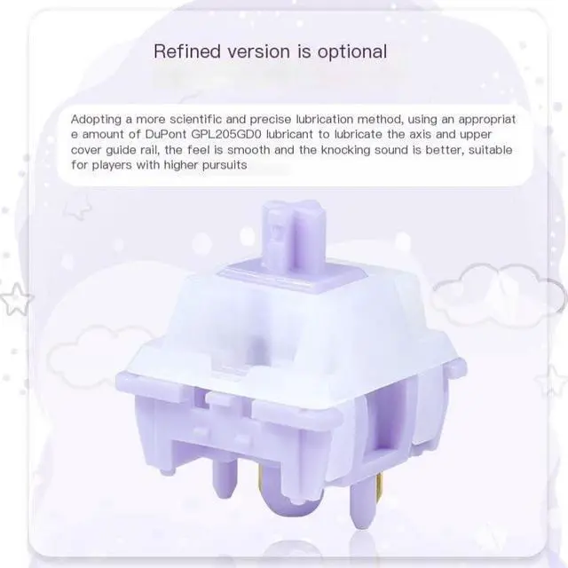 Alt view image 3 of 5 - Linear Mechanical Keyboard Switch  5-Pin MX Style, 28g/37g & 33g/45g, 3.6mm Travel, Nylon Housing, LY Stem  for Custom Mechanical Keyboards(28g,110PCS)