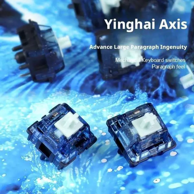 Alt view image 2 of 5 - Tactile Mechanical Keyboard Switches, Blue Transparent Housing with Paragraph Feel, 3.3mm Travel, 40gf Tactile Force, Hot-Swap Compatible(110pcs)