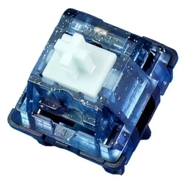 Main image of Tactile Mechanical Keyboard Switches, Blue Transparent Housing with Paragraph Feel, 3.3mm Travel, 40gf Tactile Force, Hot-Swap Compatible(110pcs)