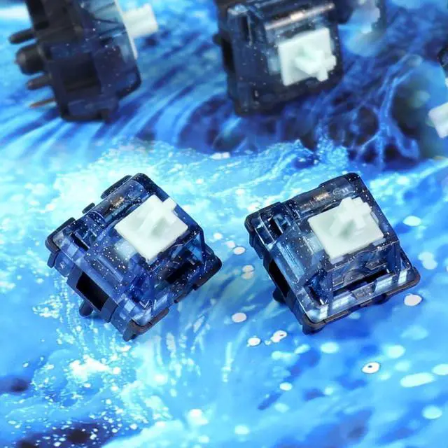 Alt view image 4 of 5 - Tactile Mechanical Keyboard Switches, Blue Transparent Housing with Paragraph Feel, 3.3mm Travel, 40gf Tactile Force, Hot-Swap Compatible(110pcs)
