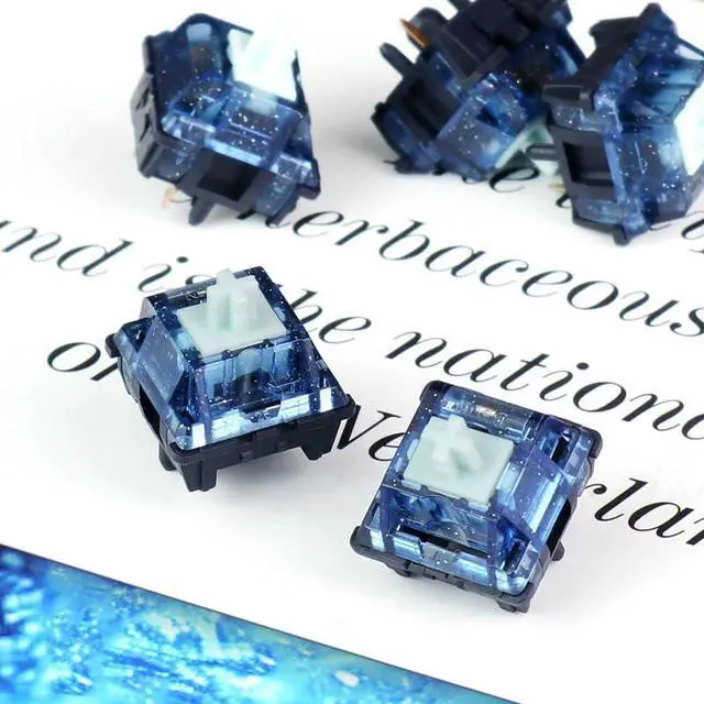 Alt view image 5 of 5 - Tactile Mechanical Keyboard Switches, Blue Transparent Housing with Paragraph Feel, 3.3mm Travel, 40gf Tactile Force, Hot-Swap Compatible(110pcs)