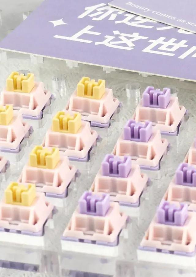 Alt view image 5 of 5 - Tactile Mechanical Switches, POM+PTFE Stem with Dual Spring, PC Top Housing, Nylon PA66 Base, Optimized Clicky Structure(45G,90PCS)