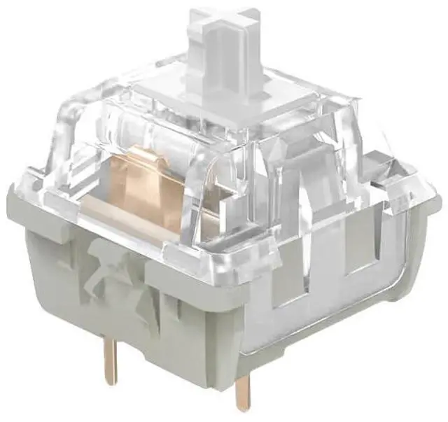 Main image of Linear Mechanical Switch 5-Pin, 45g Actuation, Transparent Top & Milky Base, 4.0mm Travel, Self-Lubricating POM Stem(110PCS)