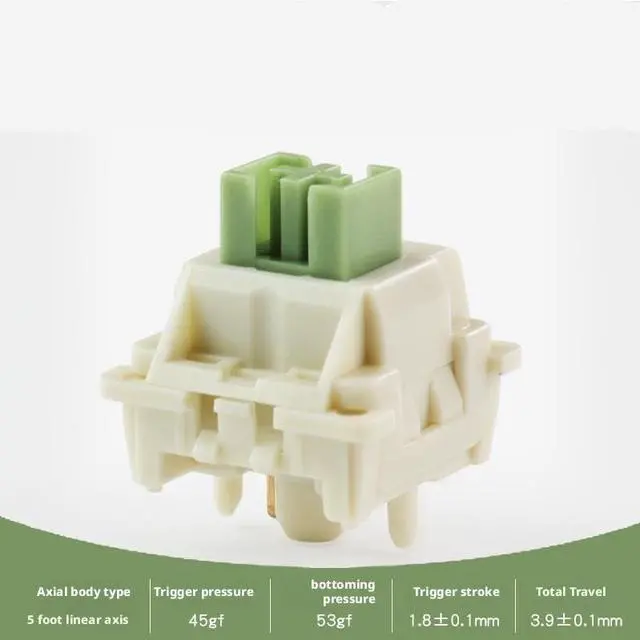 Alt view image 2 of 5 - Linear Mechanical Keyboard Switches, 5-Pin Hot-Swap, 45gf Actuation, Full POM Housing, Factory Pre-Lubed, Smooth 3.9mm Travel(110PCS)