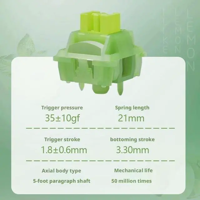 Alt view image 2 of 5 - Tactile Mechanical Keyboard Switches, 5-Pin Clicky Feel with 35±10gf Actuation Force, 3.3mm Travel, 21mm Spring, 50M Lifespan(110PCS)