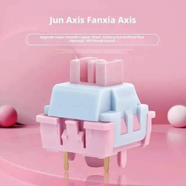 Alt view image 2 of 5 - Pink Mist Linear Mechanical Switches, 5-Pin Design with 30±5gf Actuation, 1.5mm Pre-Travel, 22mm Spring, 70M Keystroke Lifespan(110PCS)