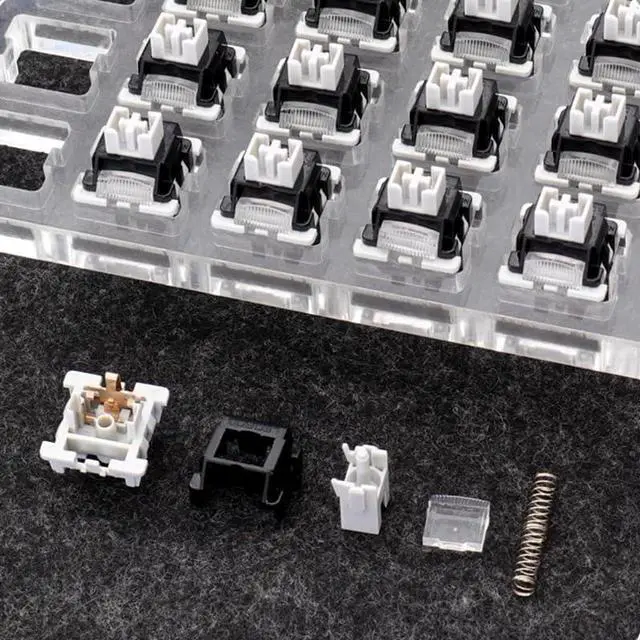 Alt view image 5 of 6 - Greywood V4 Linear Mechanical Switch, 5-Pin, 50±3gf Actuation, 3.6mm Travel, POM Stem for RGB Keyboard Builds(90PCS)