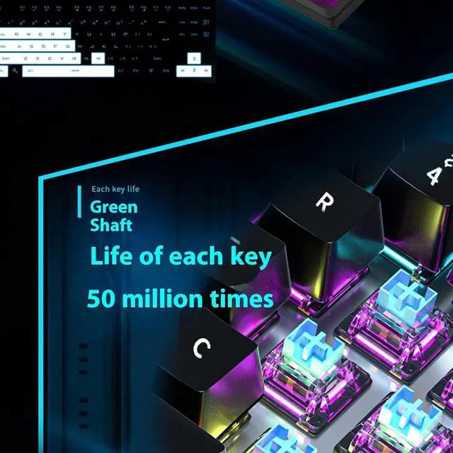 Alt view image 6 of 7 - Ldabrye AntiGhosting Water Resistant 82 Mechanical Keyboards With Blue Switches And RGBs Lighting Antighosting Keyboards For PC