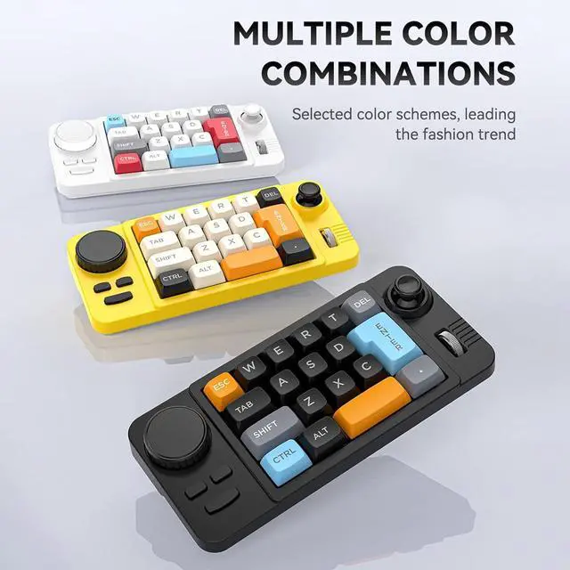 Alt view image 3 of 7 - Ldabrye 19 Color Gaming Keyboard Programmable Joystick Double Macroed Wheel Hot Swappable Switches Space Saving Mechanical Macroed Keyboard With Color Effects