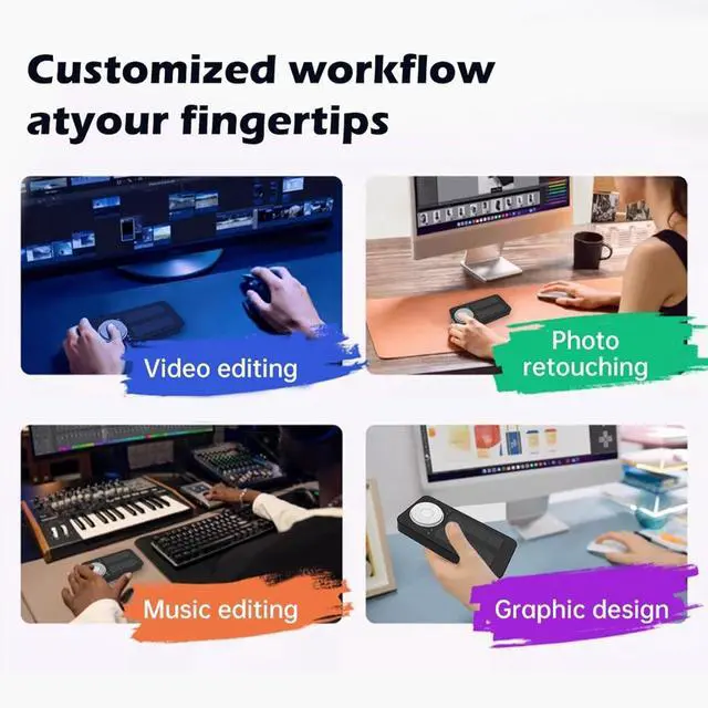 Alt view image 2 of 7 - Diydeg BOSTO Quick Keys Shortcut Keyboard, 8 Keys and Dial Digital Drawing Tablet Shortcut Keypad with 2.4G WiFi USB C Connection for Digital Drawing Video Editing Photo Retouching