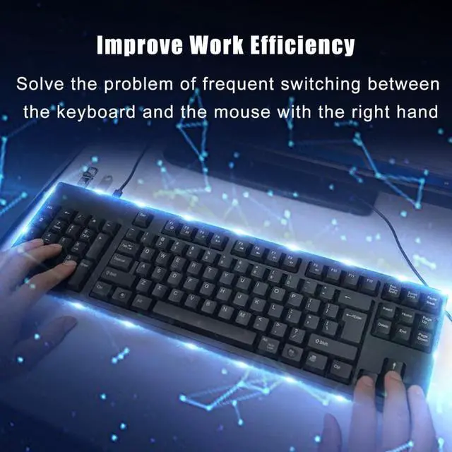 Alt view image 4 of 7 - RANZIVOO Ergonomic Keyboard Left Hand Keyboard Left Handed Keyboard Ergonomic Design Full-Size Keyboard Dual USB Interface Imp Work Efficiency