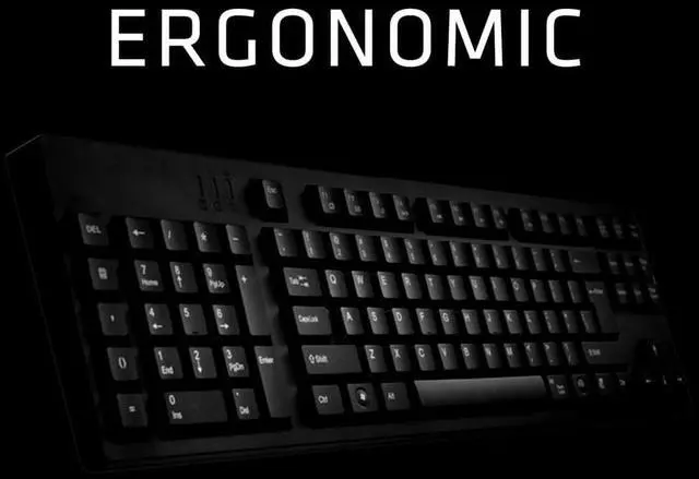 Alt view image 6 of 7 - RANZIVOO Ergonomic Keyboard Left Hand Keyboard Left Handed Keyboard Ergonomic Design Full-Size Keyboard Dual USB Interface Imp Work Efficiency